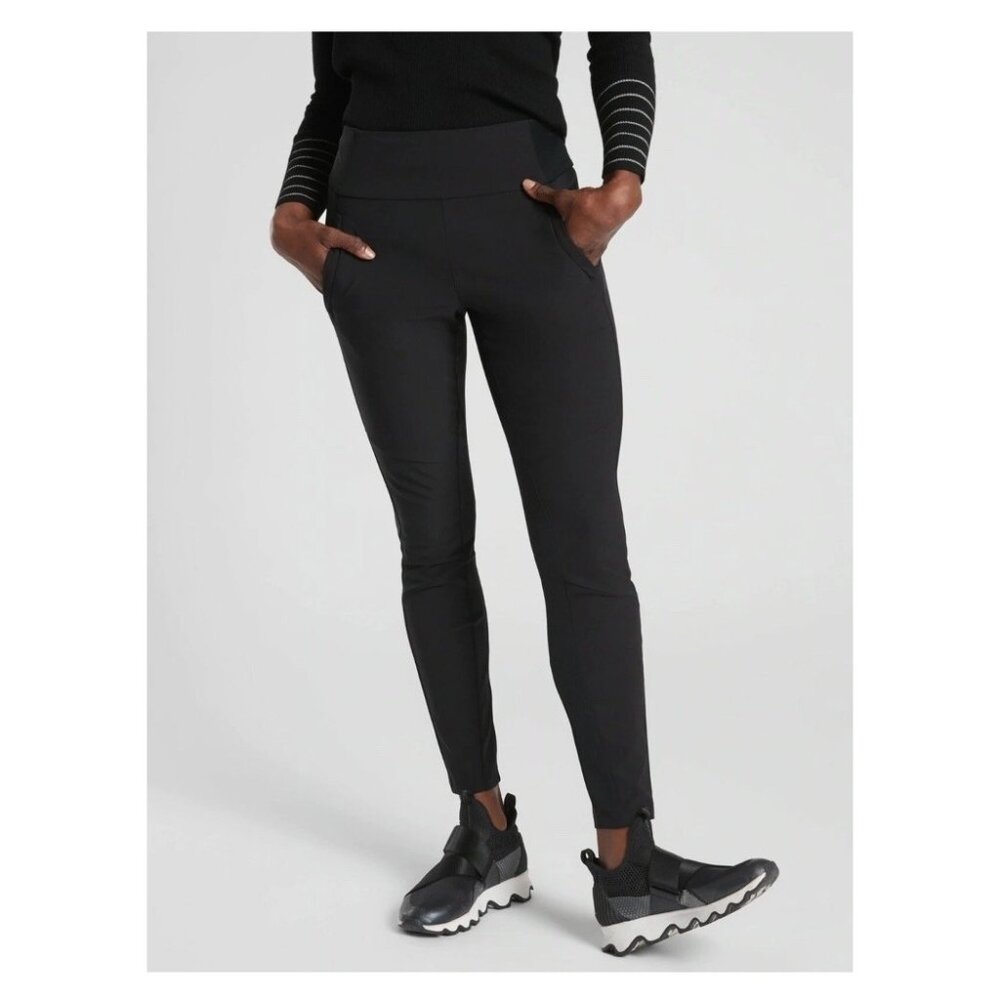 Athleta Leggings Size 8 Black Headlands Hybrid Trek Tight Travel Full Length